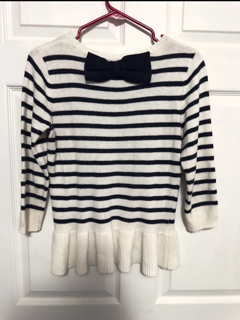 Vintage Outback Red Cream and Navy Striped Knit Top